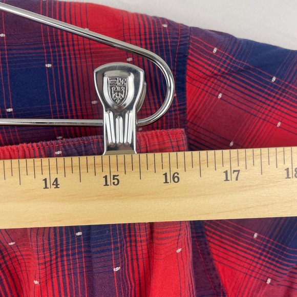 Y2K‎ Victorias Secret Plaid Pajama Set Cotton Red Blue Holiday Comfy Winter Med - Picture 10 of 13